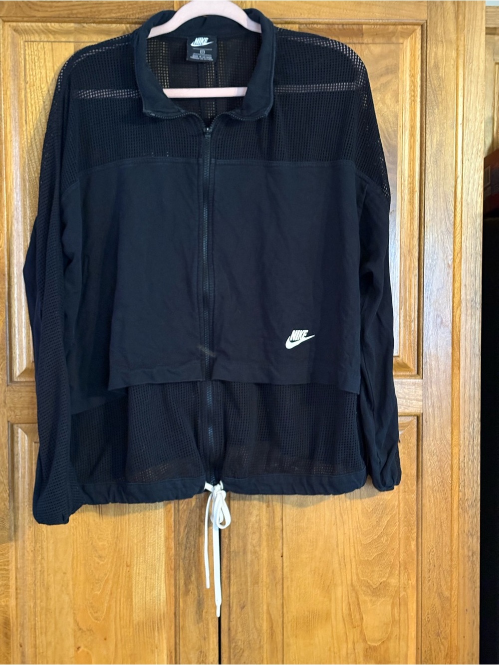 Nike Women's Black Mesh Athletic Track Jacket Full Zip 2X